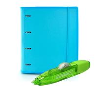 Office box - Pack Retour à l'école : dossier & bloc + ruban correcteur R10 - Votre dossier complet + un correcteur rechargeable de grande qualité pour un prix unique (bleu clair + correcteur R10)