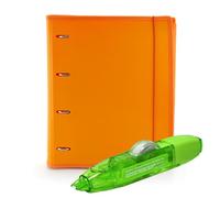 Office box - Pack Retour à l'école : dossier & bloc + ruban correcteur R10 - Votre dossier complet + un correcteur rechargeable de grande qualité pour un prix unique (orange + correcteur R10)
