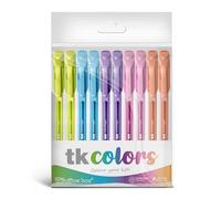 office box Stylos TK - Stylos à encre semi-gel avec pointe métallique et corps triangulaire Soft Touch qui écrit plus de 1 km by (Tk Colors - Lot de 10)