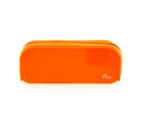 office box - Trousse en silicone rectangulaire - Fermeture éclair - Grande capacité et durabilité, lavable et résistante, plusieurs couleurs - Qualité maximale., fluo orange, 70 cm³, Colorline