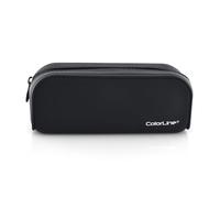 office box, Trousse rectangulaire en silicone ultra doux de grande capacité, lavable et avec grande résistance, fermeture éclair Xtra avec tirette exclusive de Colorline., Noir , 18 cm x 7 cm x 5 cm