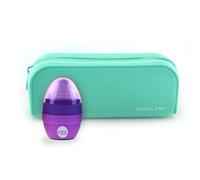 office box, Trousse rectangulaire en silicone ultra doux de grande capacité, lavable et avec grande résistance, fermeture éclair Xtra avec tirette exclusive de Colorline., Turquoise + Lilas, Trousses