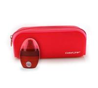 office box, Trousse rectangulaire en silicone ultra doux de grande capacité, lavable et avec grande résistance, fermeture éclair Xtra avec tirette exclusive de Colorline., Rouge, Trousses de toilettes