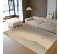 Office Chair 180x240 Tapis Lightweight antiderapant carpette Lavable Sakura Mountain Landscape Area Descente lit Indoor Bas Poil Non Shedding Japanese Cherry Beige for Chambre Salon Salle Manger