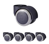 Office Chair Wheel Caster 2 Inch Mute Swivel Castor Furniture Replacement Wheels Roller Screw/Click-in/Embed 5Pcs/1pcs Casters(1 X Embed)
