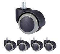 Office Chair Wheel Caster 2 Inch Mute Swivel Castor Furniture Replacement Wheels Roller Screw/Click-in/Embed 5Pcs/1pcs Casters(5 X Screw)