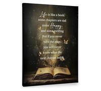 Office Decor Inspirational Wall Art Decor Motivational Quotes Decorations Life Is Like a Book Inspirational Quotes Prints Artwork for Bedroom Living Room(Framed,08x12inch(20x30cm))
