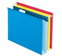 Office Depot Extra Capacity Box Bottom Hanging File Folders, 2in Expansion, Letter Size, Assorted Colors,12 pk, 411704OD by Office Depot