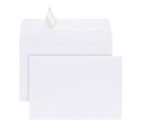 Office Depot® Lot de 25 enveloppes pour cartes de vœux, format A4, 10,2 x 16,5 cm, fermeture propre, blanc