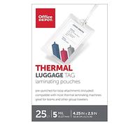 Office Depot Lot de 25 pochettes de plastification avec boucle, 5 mm, 6,3 x 10,8 cm