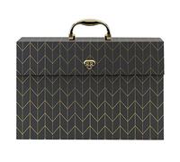 Office Depot® Porte-documents extensible de marque - 19 pochettes - Format papier - Gris/doré