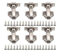 Office Desk Hydraulic Hinges 3 Sets | 2 - Stage Damping for Quiet Closing/Cabinet Door Protection | Coated Steel Construction | 4 - Hole Mounting, A2202C Model