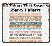 Office Humor Metal Tin Sign 10 Things That Require Zero Talent Vintage Poster Wall-Art for Workplace Home Office Gift for Colleague Manager 8 X 12 inch