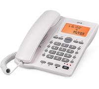 Office Id 2 - Téléphone Fixe Avec Écran Éclairé, 4 Mémoires Directes Et 10 Indirectes, 2 Niveaux De Sonnerie, Identifiant D'Appelant, Signal Lumineux, Mains Libres, Bureau Ou Mural - Blanc