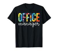 Office Manager Retour à l'école Tie Dye Retro Rainbow T-Shirt