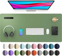 Office Mat,Mouse Pad,Desk Blotting in Non-Slip PU Leather,Laptop Desk Protector for Home and Office (91cmx43cm,Olive Green)