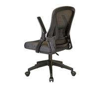Office Mesh Chair 90° Flip Up Armrest Ergonomic Swivel Computer Desk Chairs Lumbar Support Adjustable Height Back Support 360° Rotation Home(Black)