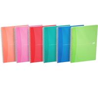 Office My Colours Lot De 5 Cahiers À Spirales Format A4 (21 X 29,7cm) 180 Pages Lignée 7mm Couvertures Polypro Couleurs Vives Assorties