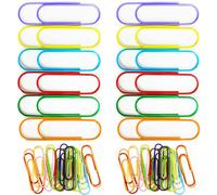 Office Paper Clips Large Size 50 Pieces Coloured Paper Clips 100mm Large Paper Clips Metal Paper Clips With Plastic Coated For School Office Personal File Organization
