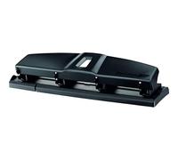 Office-Perforatrice 4 Trous-Perforeuse A4 Métal Pour 10 À 12 Feuilles-Avec Système De Calage Optimisé Sur Les Anneaux Du Classeur Et Trappe À Confettis-Gamme Essentials-Noir