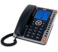 Office Pro - Téléphone Fixe Filaire Alimenté Par Piles Avec Grand Écran Lumineux, 7 Mémoires Directes, Identificateur D'Appel Et Mains Libres - Noir