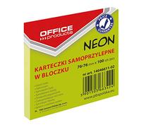 OFFICE PRODUCTS 14046611-02 Bloc de 100 feuilles de papier adhésif Vert fluo 76 x 76 mm