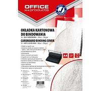 Office Products 20232525-14 Couverture à nouer Carton, format A4, 250 g/m2, structure en cuir, 100 Pièces, Blanc