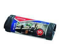 Office Products 22021218-05 Lot de 15 Sacs Poubelle Solides en polyéthylène Basse densité résistant aux déchirures pour Le Bureau Noir Épaisseur du Film : 18 μm