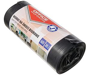 Office Products 22021229-05 Lot de 20 sacs poubelle pour déchets ménagers de bureau Noir Épaisseur du film 20 µm 60 l