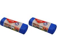 Office Products 22023318-01 Lot de 30 sacs poubelle de qualité supérieure avec cordon de serrage LDHD | Sacs poubelle pour déchets ménagers pour le bureau | Couleur : bleu | Épaisseur du film : 17 µm