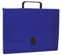 Office Products Boîte Plastique PP avec poignée et fermeture, A4, 5 cm bleu foncé