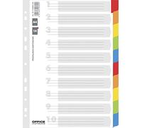 Office Products Intercalaires en carton 10 pièces / 10 + 1 feuilles plastifiées/couverture avec impression numérique/pour format A4 / 11 perforations/pour l'organisation de dossiers au bureau