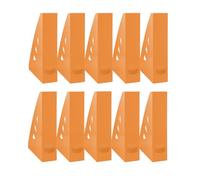 OFFICE PRODUCTS Lot de 10 revues au design moderne Orange/Plastique dur/perforé/Organiseur de bureau pour magazines/Incassable