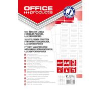 Office Products Lot de 100 feuilles d'étiquettes autocollantes / 63,5 x 38,1 mm / 100 feuilles A4 / blanches/étiquettes autocollantes économiques/étiquettes d'adresse imprimables Étiquettes