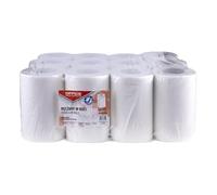 OFFICE PRODUCTS Lot de 12 mini serviettes en cellulose pour la maison, le bureau, la cuisine, la salle de bain, les toilettes, l'hygiène, le nettoyage, efficaces, 2 couches, 50 m, blanc