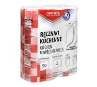 OFFICE PRODUCTS Lot de 2 torchons en cellulose pour cuisine, maison, salle de bain, nettoyage, bureau, 50 feuilles, 9,25 m, blanc