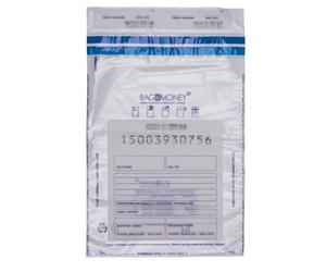 Office Products Lot de 50 sacs de sécurité, transparents, B4, 260 x 370 mm, anti-éjection, pour le transport d'argent liquide et d'objets de valeur, numérotés individuellement