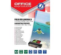 OFFICE PRODUCTS Pochette De Plastificatio Brillantes A3 / 2 x 125 micron/brillant/Pack de 100 Feuilles - 100 Pièces/Transparent/Pochette plastifieuse