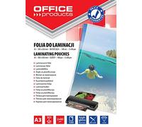 OFFICE PRODUCTS Pochette De Plastificatio Brillantes A3 / 2 x 80 micron/brillant/Pack de 100 Feuilles - 100 Pièces/Transparent/Pochette plastifieuse
