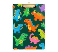 Office Solutions Direct Porte-bloc en acrylique motif dinosaures mignons et colorés format A4 pour étudiants en soins infirmiers et étudiants Trade Quest Doré 30,5 x 22,9 cm Tabla para escribir con