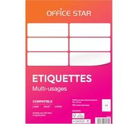 Office Star Étiquettes multi-usages OS43474 blanches 70 x 37 mm – Boîte de 2400