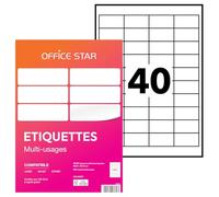 OFFICE STAR OS43657 Etiquettes multi-usages blanches 48,5 x 25,4 mm - Boîte de 4000