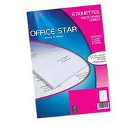 OFFICE STAR - 1000 Étiquettes Autocollantes Multi-Usages Blanches Personnalisables Imprimables - Format 105 x 57 mm - Impression Laset Jet d'Encre et Copieur