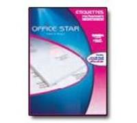OFFICE STAR - 6500 Étiquettes Autocollantes Multi-Usages Blanches Personnalisables Imprimables - Format 38 x 21,2 mm - Impression Laset Jet d'Encre et Copieur
