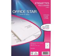 Office Star Lot De 5 Boîtes De 1200 Étiquettes Multi-Usage Blanches 63,5 X 38,1 Mm