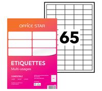 OFFICE STAR OS43424 Etiquettes multi-usages blanches 38 x 21,2 mm - Boîte de 6500