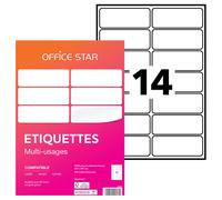 OFFICE STAR OS43437 Etiquettes multi-usages blanches 99,1 x 38,1 mm - Boîte de 1400