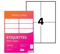 OFFICE STAR OS43483 Etiquettes multi-usages blanches 105 x 148,5 mm - Boîte de 400