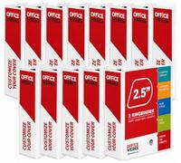 Office Werks Lot de 12 classeurs professionnels à 3 anneaux en D de 6,3 cm, 12 dossiers de présentation pour pages standard, 21,6 x 27,9 cm avec pochettes, vue cristalline, blanc