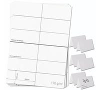 OfficeGear Cartes de Table 49,5 x 105 mm - 150 Cartes Imprimables | 25 feuilles A4, 6 par feuille, 170 g/m², pliables avec rainure - Porte-noms, mariages, hôtels, conférences